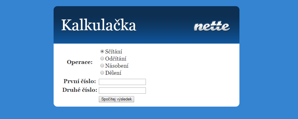 Kalkulačka v Nette frameworku pre PHP - Základy Nette frameworku