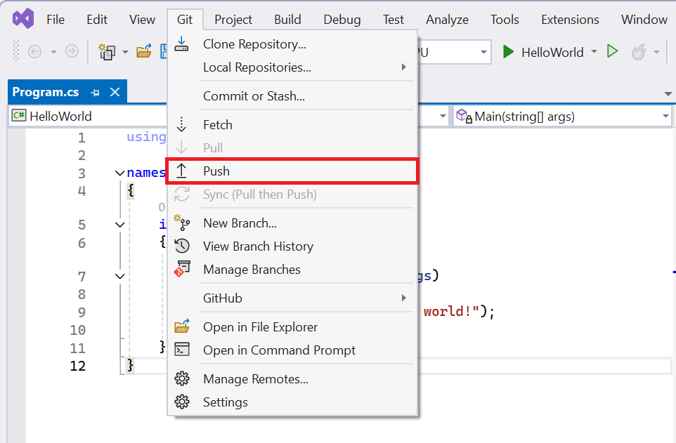 Ponuka Push - Základná konštrukcia jazyka C# .NET