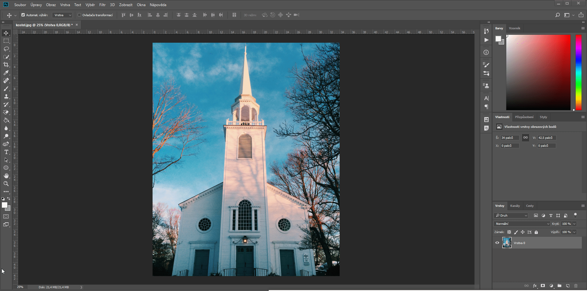 Ukážka použitia nástroja zosvetlenie v Adobe Photoshop - Základy Adobe Photoshop
