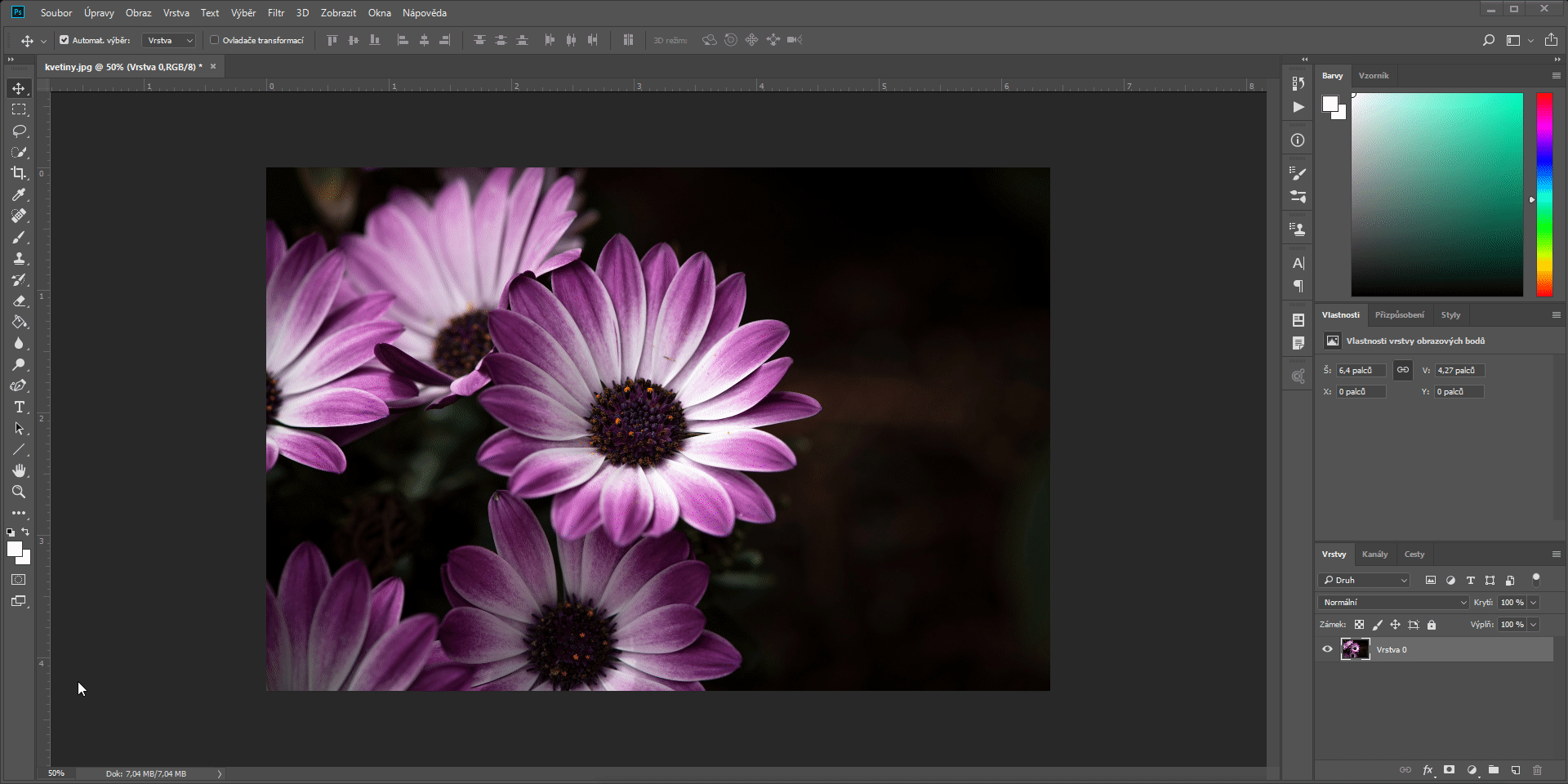 Postup použitia nástroja Zostrenie v Adobe Photoshop - Základy Adobe Photoshop