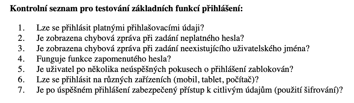 Kontrolný zoznam - Testovanie softvéru podľa ISTQB - Testovanie softvéru podľa ISTQB