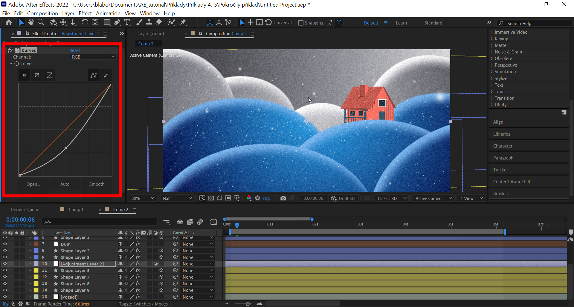 Stmavenie pozadia - Základy Adobe After Effects - Základy Adobe After Effects
