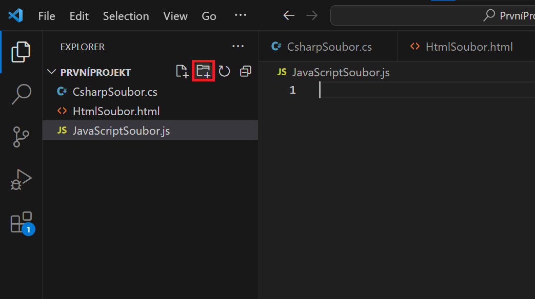 Návod na vytvorenie zložky priamo do projektu - Visual Studio Code - Visual Studio Code