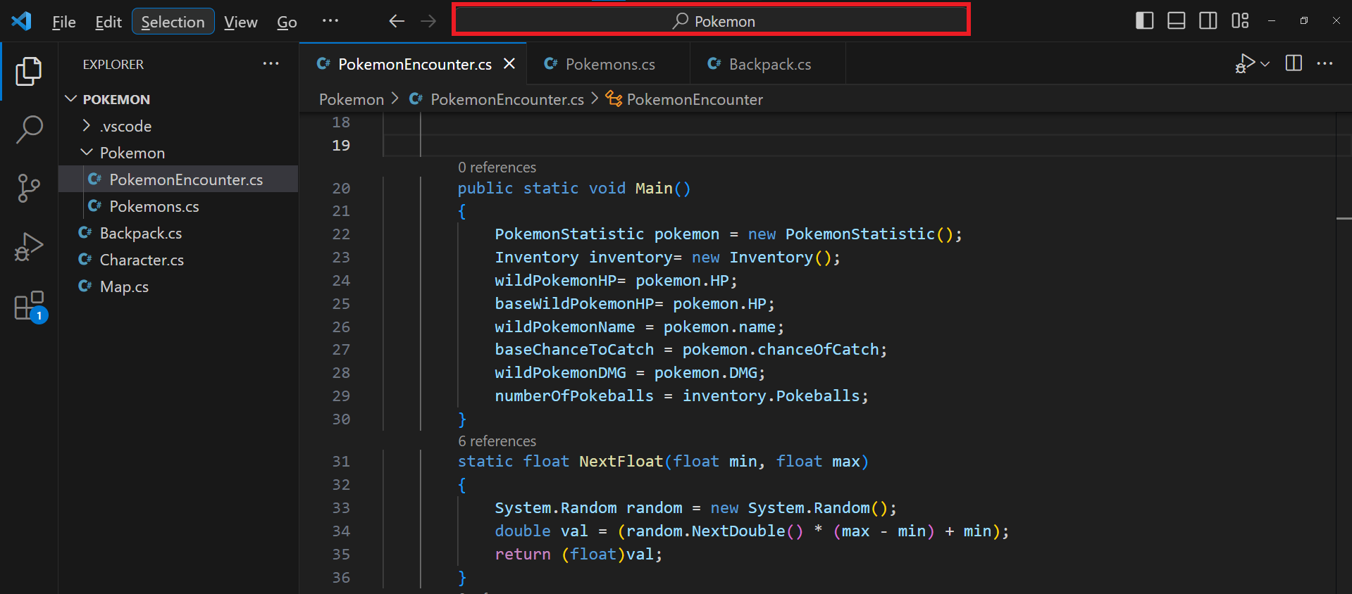 Kolónka na vyhľadávanie - Visual Studio Code - Visual Studio Code