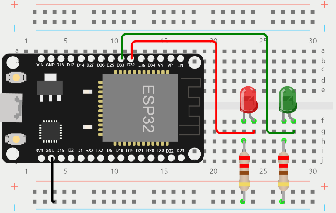 Schéma zapojenia - Internet vecí s ESP32 - Internet vecí s ESP32