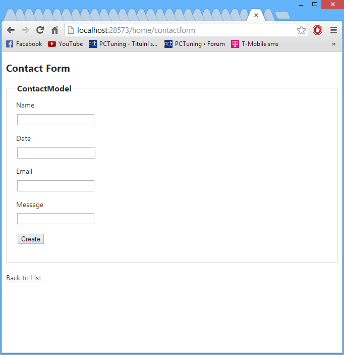 ukazka home / contactform - Základy ASP.NET MVC