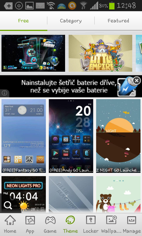 GO launcher – obchod - Mobilné telefóny a tablety