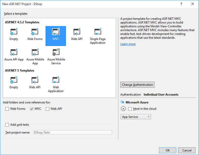 obrázok 4 - Kompletné e-shop v ASP.NET MVC