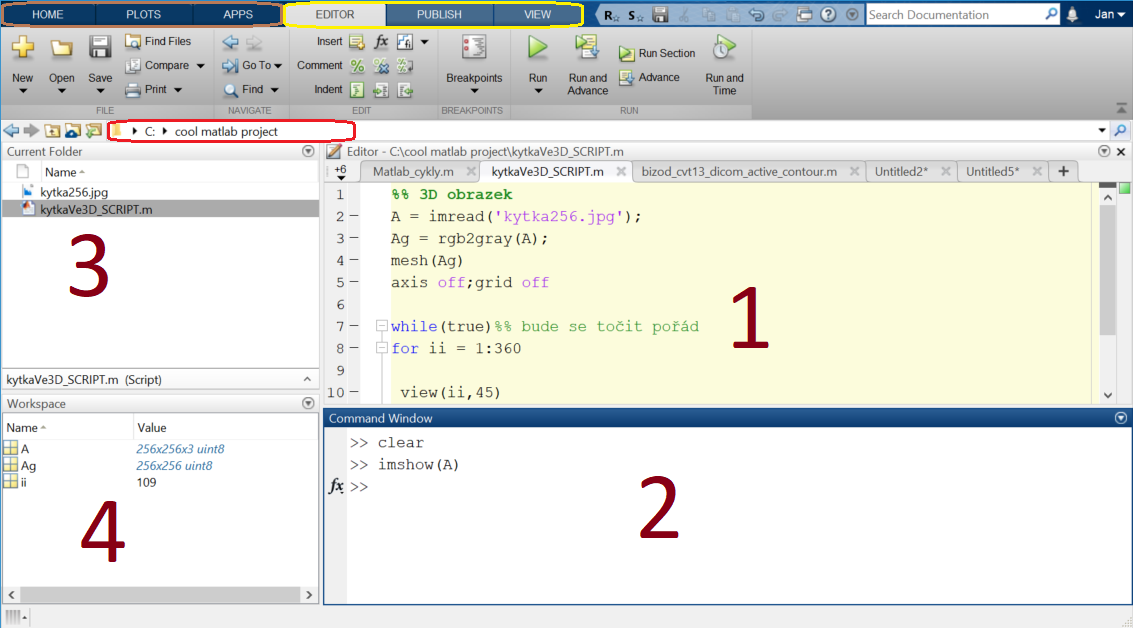 Užívateľské prostredie MATLAB - Matlab