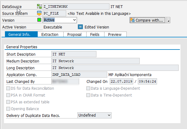 InfoSource v SAP – Karta General Info - Sap