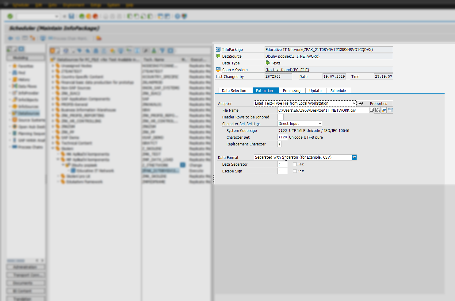 Infopackage – Extraction v SAP - Sap