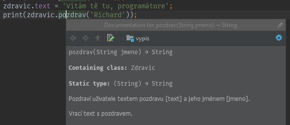 Napovedanie kódu v Dart - Objektovo orientované programovanie v Dart