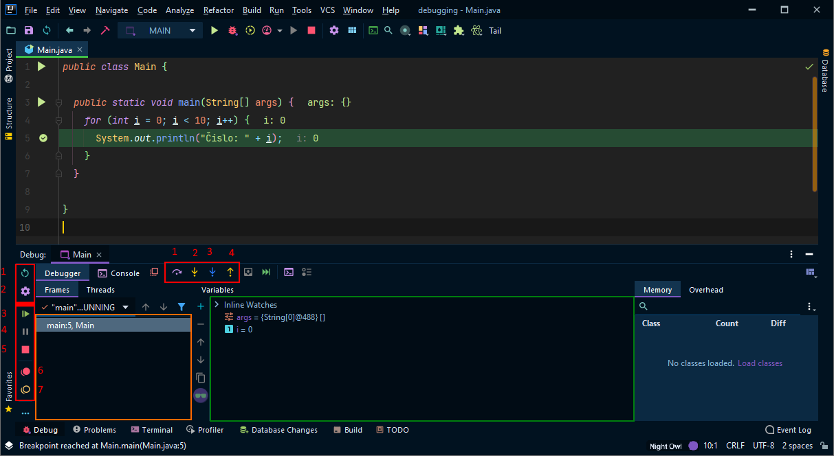 Debuggovací okno - IntelliJ IDEA / NetBeans / Eclipse - Pokročilá práce