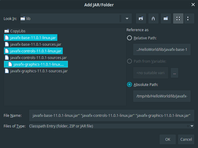 Pridanie globálne JavaFX knižnice do CLASSPATH - Okenné aplikácie v Java FX