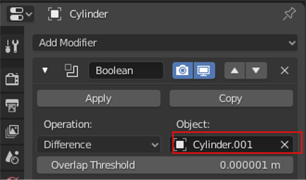 modifikátor difference - Blender