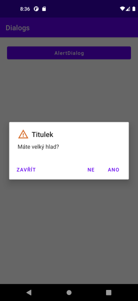 ukážka dialógového okna s ikonou - Dialógové okná v Androide