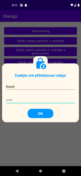 náhľad vlastného dialógového okna