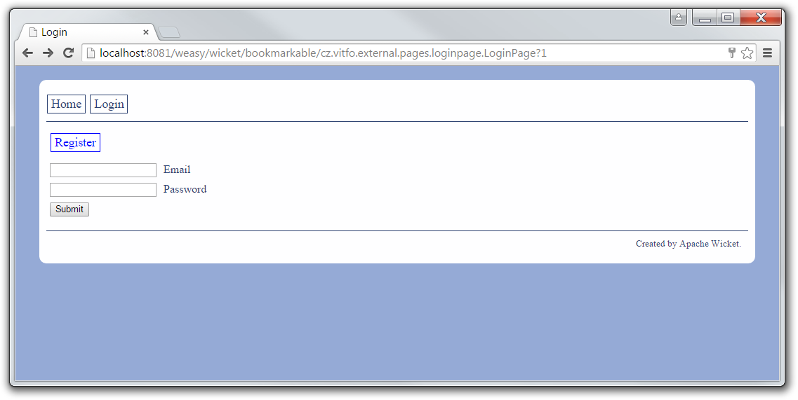 LoginPage - Apache Wicket