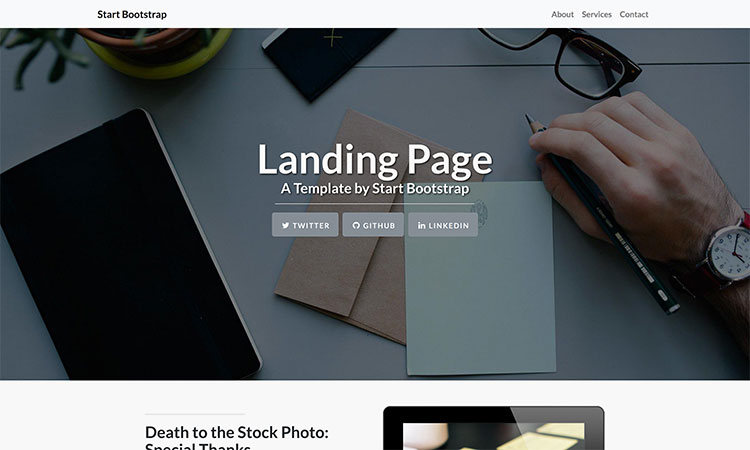 Landing page zo startbootstrap.com - Responzívne webdesign