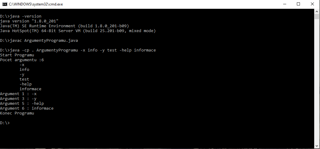 argumenty Programu - Java - Pre pokročilých
