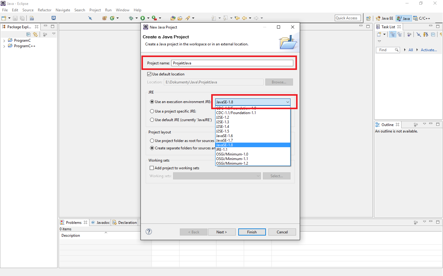 Nastavenie Java projektu v Eclipse - JNI - Java Native Interface