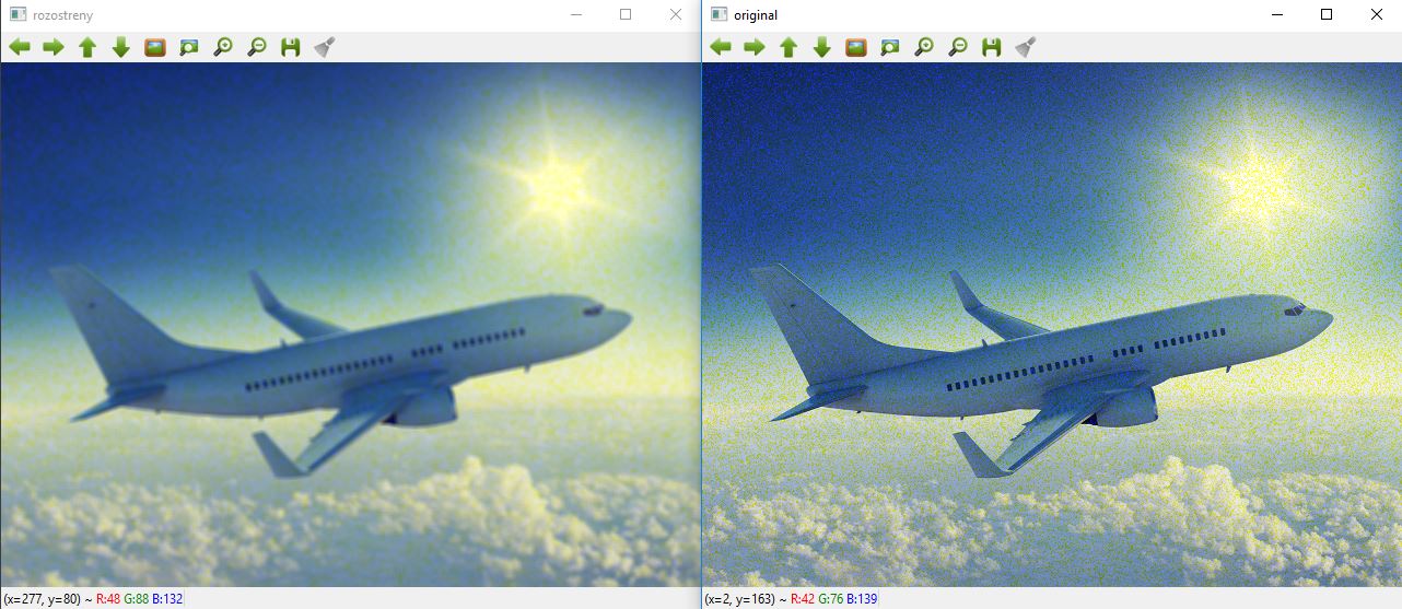 Filter rozostrenie a šumu na obrázku v Pythone - Analýza obrazu a videa v Pythone