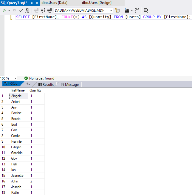 Použitie AS pri agregačnej funkcii COUNT v MS-SQL databáze - MS-SQL databázy krok za krokom