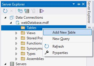 Pridať tabuľku - MS-SQL databázy krok za krokom