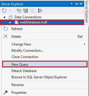 Vytvorenie SQL dotazu vo Visual Studio - MS-SQL databázy krok za krokom