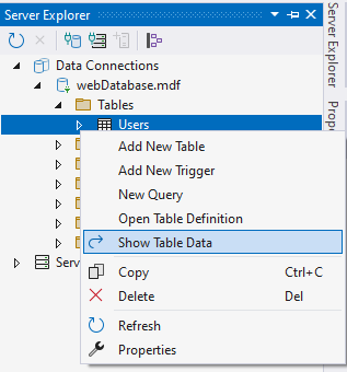 Show Table Data - MS-SQL databázy krok za krokom