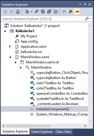 InicializeComponents - Okenné aplikácie vo VB.NET WPF