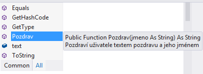 Metódy objektu Zdravice vo Visual Studio - Objektovo orientované programovanie vo Visual Basic .NET