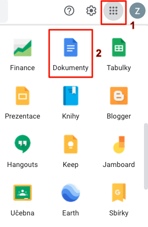 Ponuka aplikácií - Google Dokumenty
