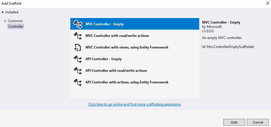Nový controller v ASP.NET Core MVC - Základy ASP.NET Core MVC