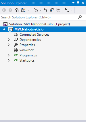 Adresárová štruktúra projektu v ASP.NET Core vo Visual Studio - Základy ASP.NET Core MVC