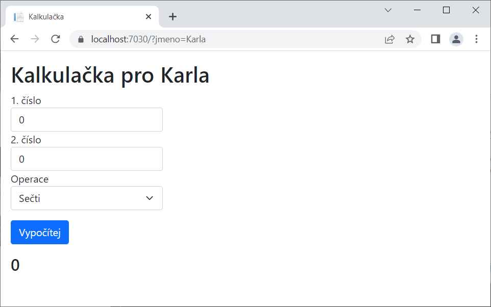 Kalkulačka v ASP.NET Core MVC - Základy ASP.NET Core MVC - Základy ASP.NET Core MVC