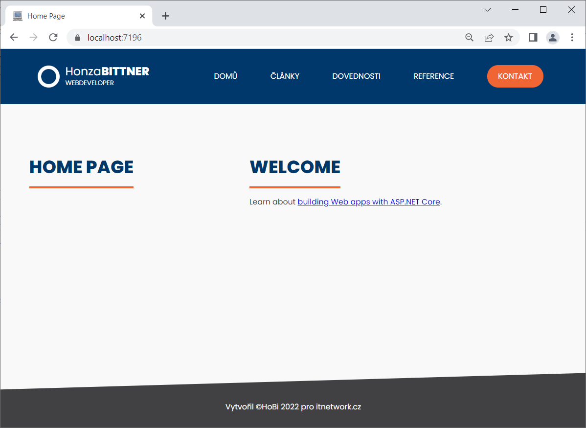 HoBiho šablóna pre ASP.NET Core MVC - Základy ASP.NET Core MVC - Základy ASP.NET Core MVC
