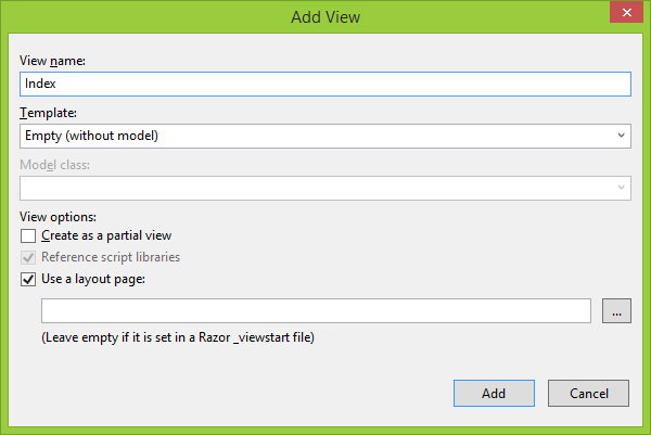 Pridanie pohľadu v ASP.NET MVC - Základy ASP.NET MVC