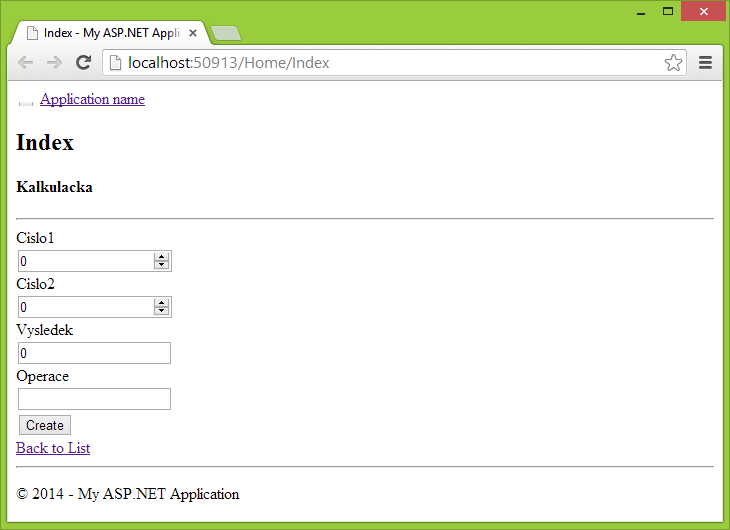 Kalkulačka v ASP.NET MVC - Základy ASP.NET MVC