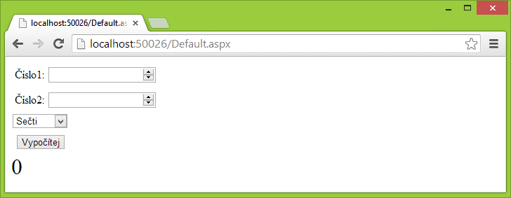 Formulár kalkulačky v ASP.NET Web Forms - ASP.NET Web Forms