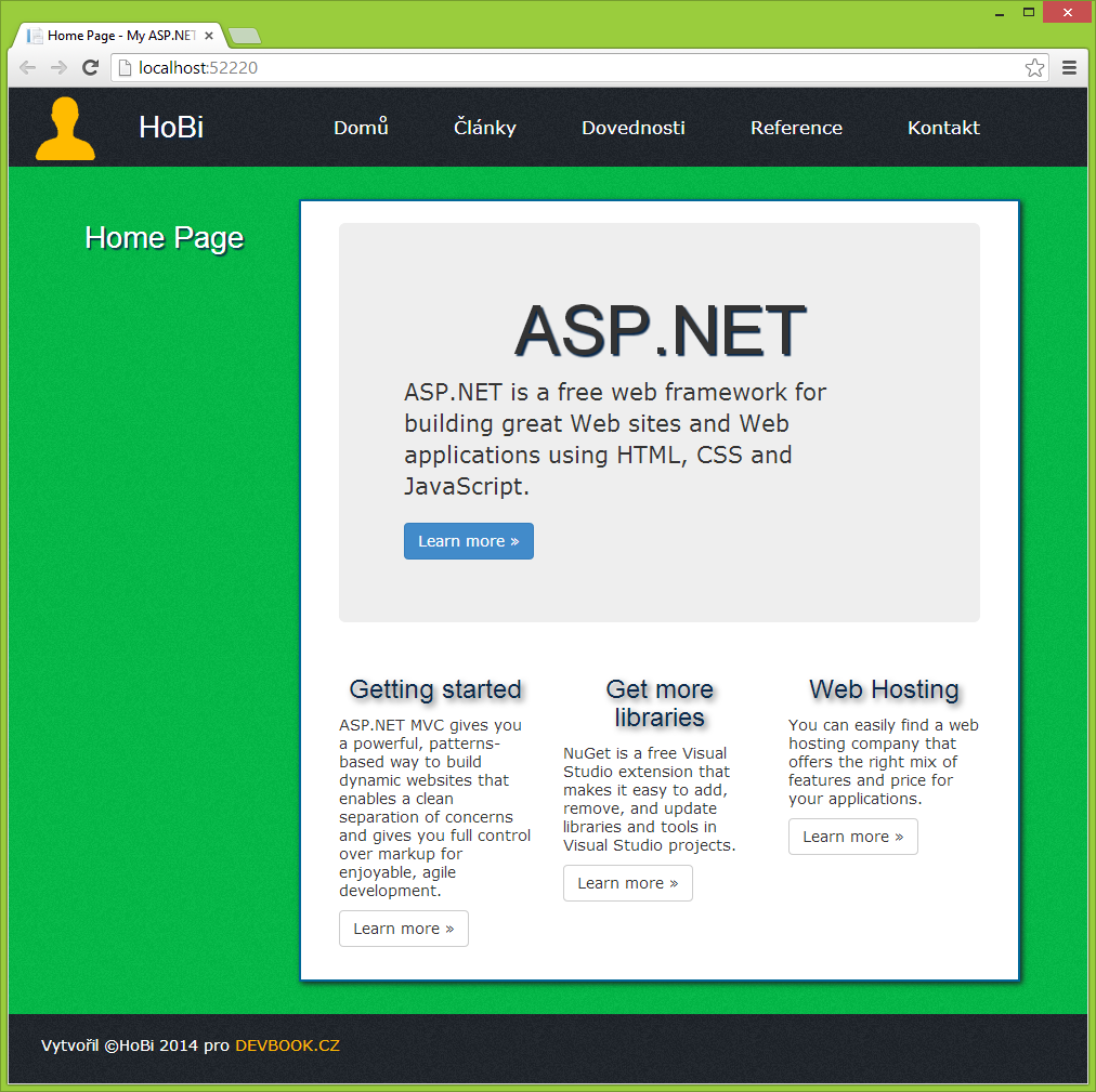 HoBiho šablóna pre ASP.NET MVC - Základy ASP.NET MVC