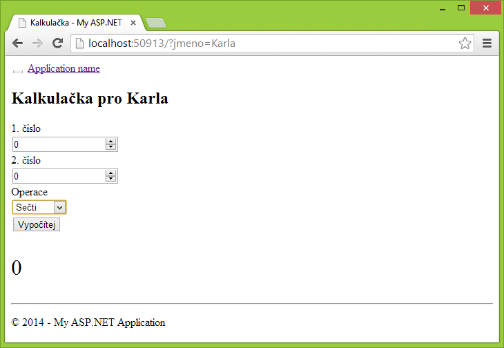 Kalkulačka v ASP.NET MVC - Základy ASP.NET MVC