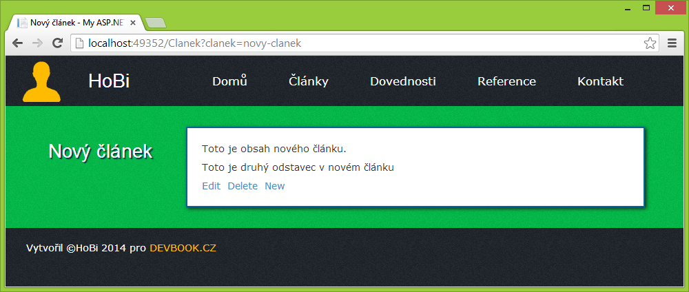 Nový článok v ASP.NET Web Forms - ASP.NET Web Forms