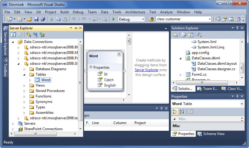 LINQ to SQL Classes vo Visual Studio - Databázy v C# - ADO.NET - Databázy v C# - ADO.NET