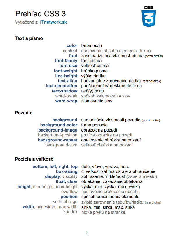 Ťahák CSS - Webové stránky krok za krokom