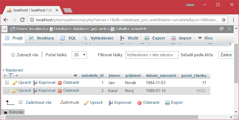 Používatelia v MySQL databáze - Databázy v PHP pre začiatočníkov