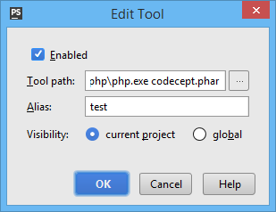 Pridanie Command Line Tool v PhpStorm - Testovanie v PHP