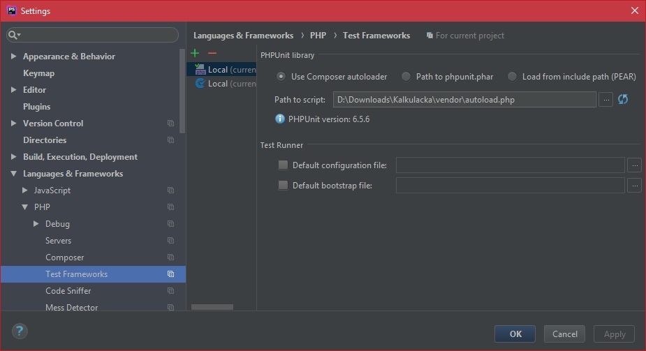 Nastavenie Composer Autoloader v PhpStorm - Testovanie v PHP