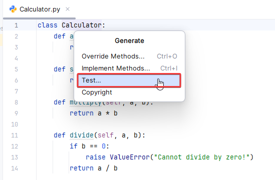 Generovanie unit testov v Pycharm - Testovanie v Pythone