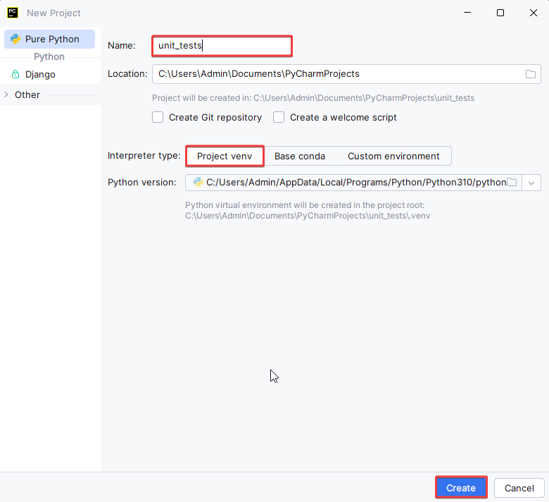 Vytvorenie projektu v Pycharm - Testovanie v Pythone